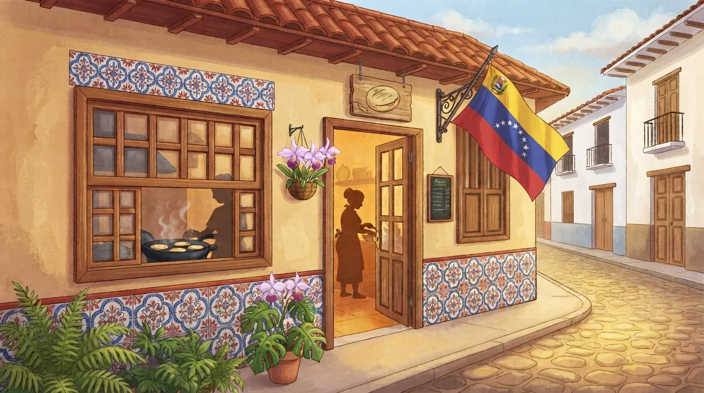 Fachada de la arepera